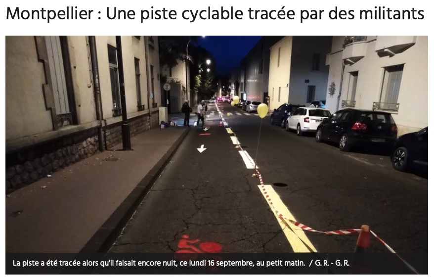 Montpellier - piste cyclable pirate