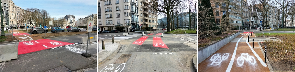 Rond-point Montgomery - traversées cyclistes via les latérales