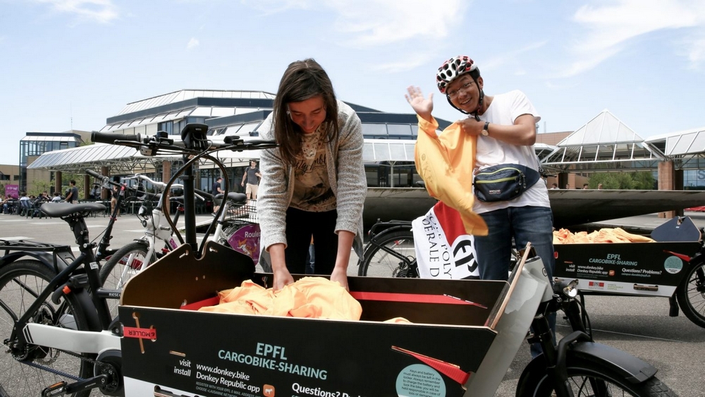 Cargo-bikes en libre service sur le campus de Lausannne