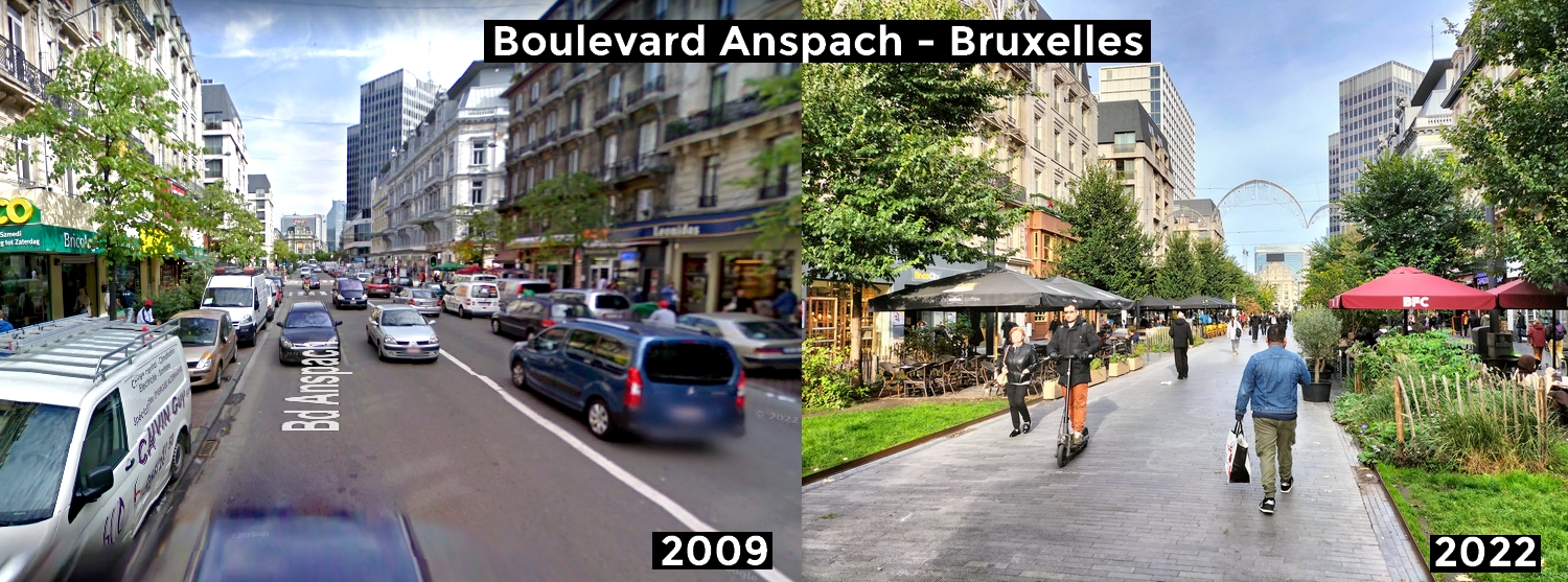 Boulevard Anspach - avant / après
