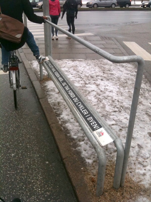 Repose-pied cycliste à Copenhague